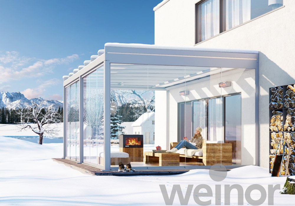 Terrazza Pure | Produkte | EM Sonnenschutz - Zuverlässige Entwässerung. Stimmungsvolle Beleuchtung. Hochwertige Optik. Terrazza Pure, das neue Glas-Terrassendach von weinor, setzt auf eine moderne kubische Dachform gepaart mit innovativer Bauweise.